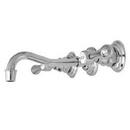 Widespread Bathroom Sink Faucet with Double Lever Handle in Satin Nickel - PVD