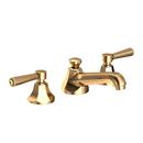 Two Handle Widespread Bathroom Sink Faucet in Uncoated Polished Brass - Living