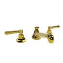 Two Handle Widespread Bathroom Sink Faucet in Uncoated Polished Brass - Living