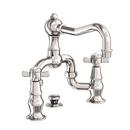 Newport Brass Polished Nickel - Natural Bridge Bathroom Sink Faucet with Double Cross Handle 