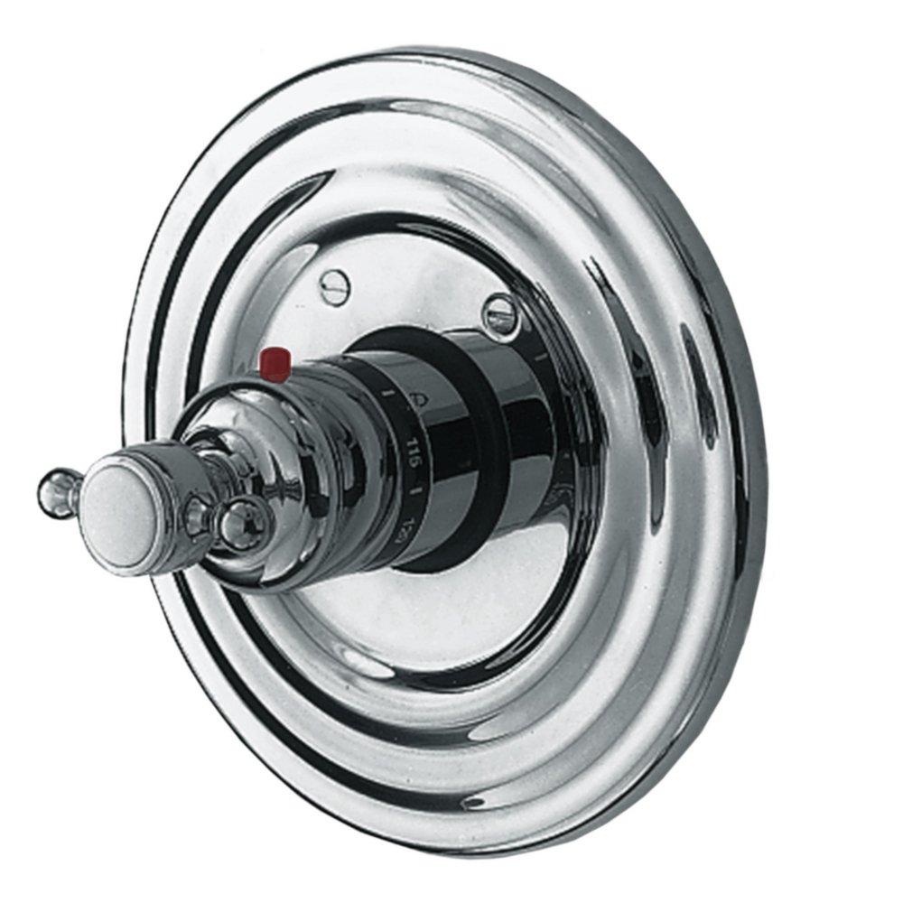 Newport Brass Polished Chrome Round Thermostatic Trim Plate with Single Tee Handle 