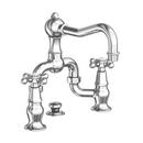 Newport Brass Polished Chrome Widespread Bathroom Sink Faucet with Double Cross Handle 