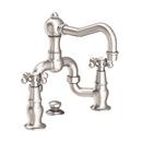 Newport Brass Satin Nickel - PVD Widespread Bathroom Sink Faucet with Double Cross Handle 