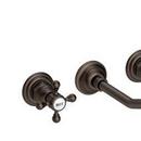 Two Handle Wall Mount Widespread Bathroom Sink Faucet in English Bronze
