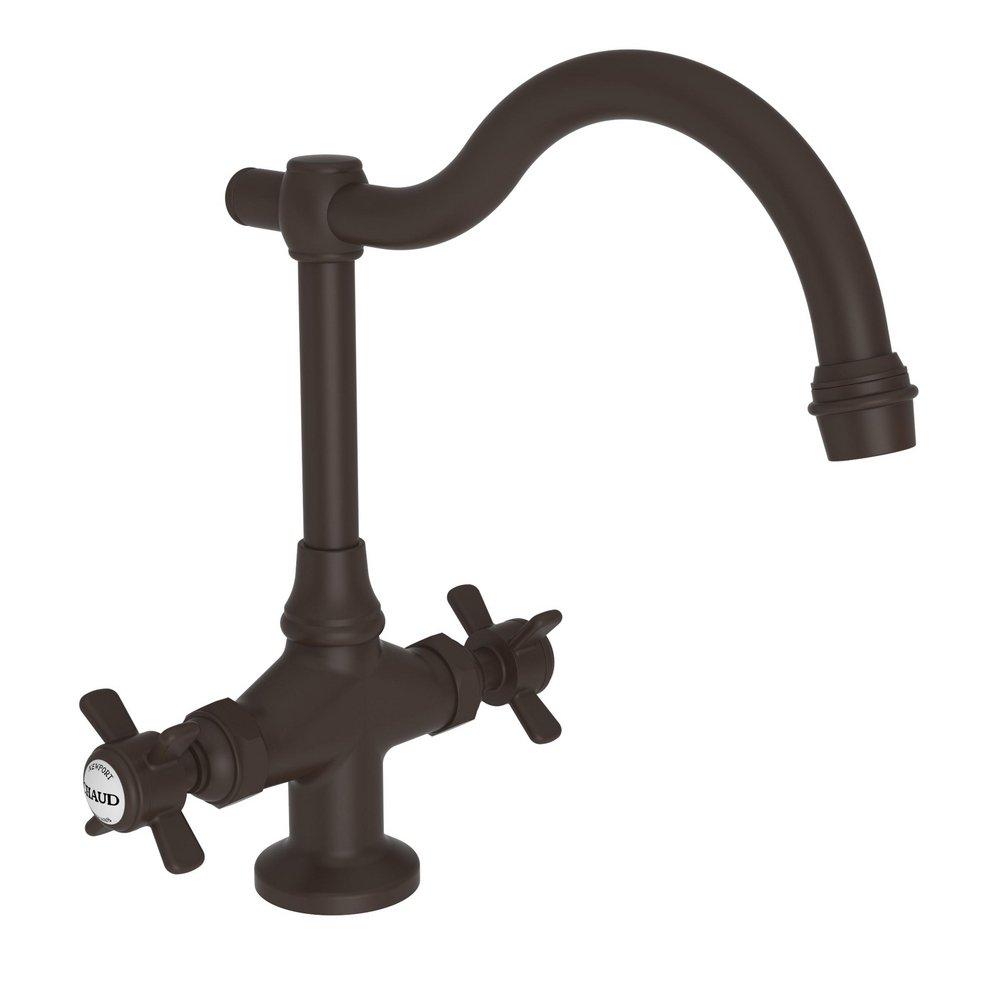 Newport Brass Oil Rubbed Bronze 1-Hole Bar Faucet with Double Cross Handle 