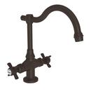 1-Hole Bar Faucet with Double Cross Handle in Oil Rubbed Bronze