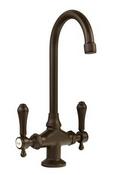 Prep Sink or Bar Faucet with Double Lever Handle in Antique Brass