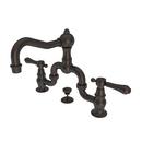 3-Hole Widespread Bathroom Faucet with Double Lever Handle in Weathered Copper - Living