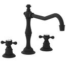 3-Hole Kitchen Faucet with Double Cross Handle in Flat Black