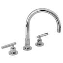 3-Hole Kitchen Faucet with Double Metal Lever Handle in Polished Chrome