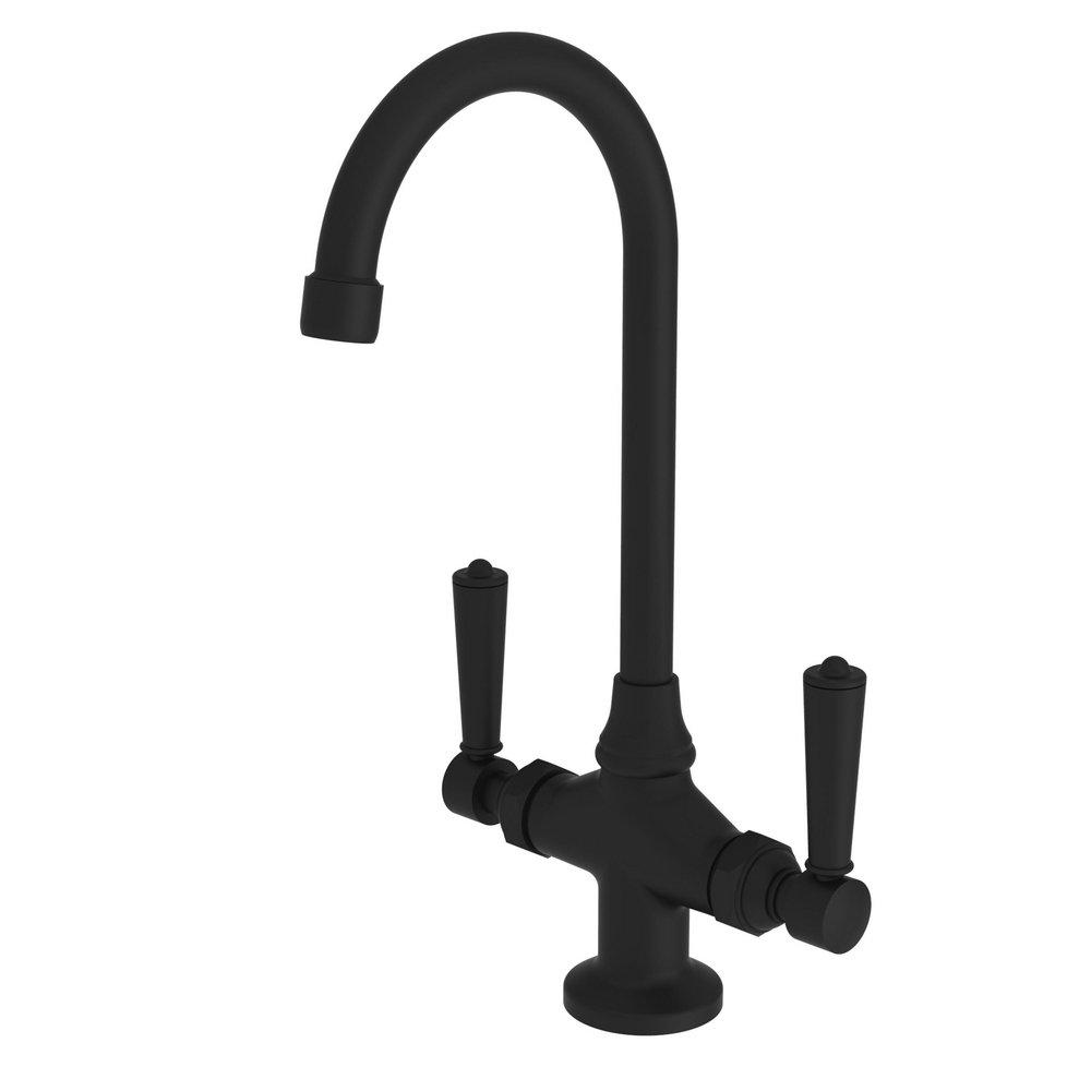 Newport Brass Flat Black Bar or Prep Faucet with Double Lever Handle 