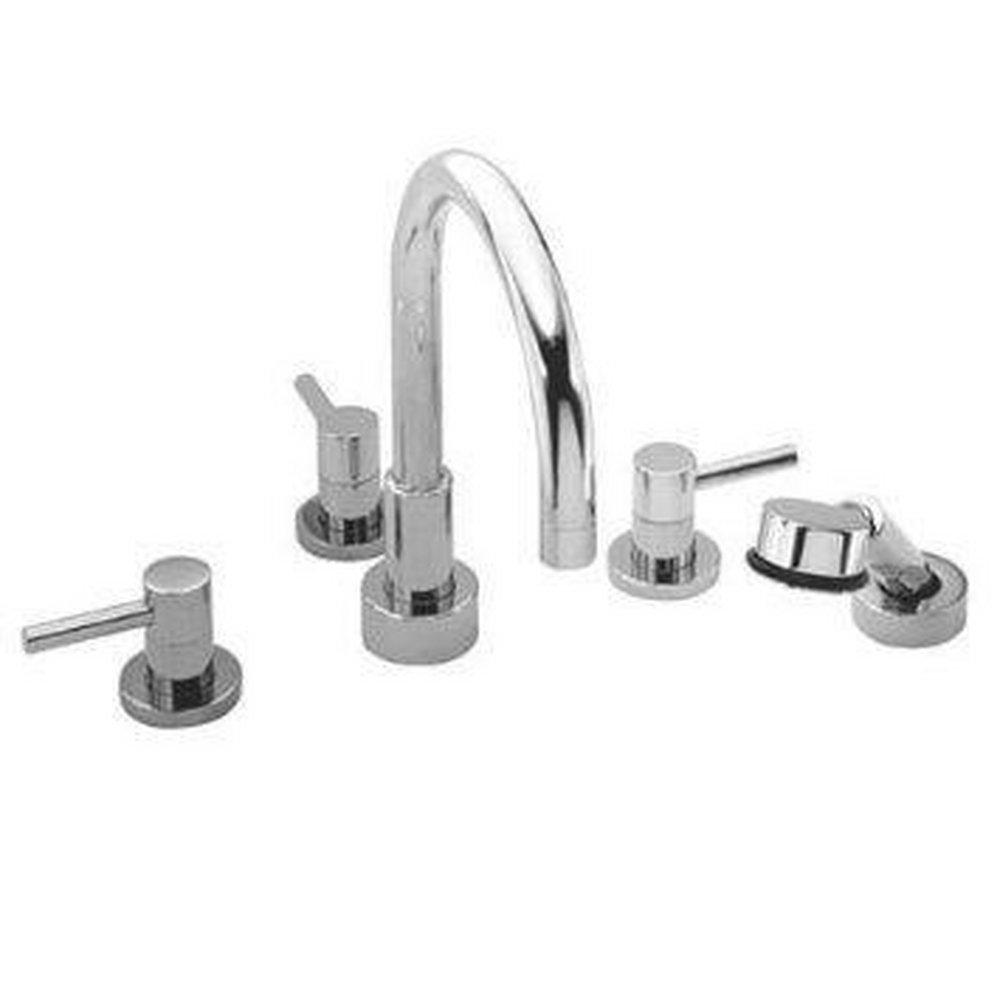 Newport Brass Satin Nickel 1.8 gpm Deck Mount Roman Tub Faucet Trim with Triple Lever Handle 
