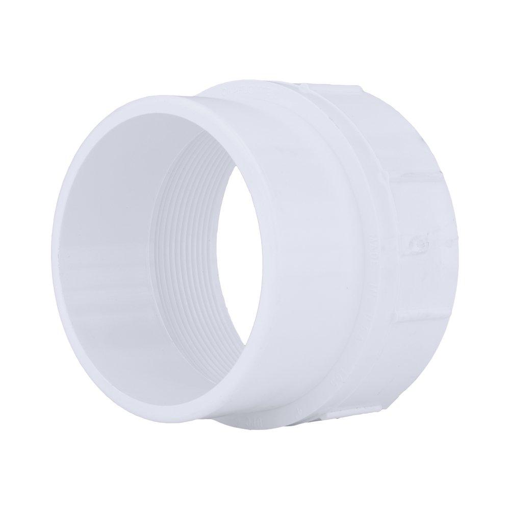White PVC DWV Fitting Cleanout (Without Plug) 