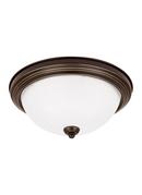 Seagull Lighting Heirloom Bronze 6-1/2 in. 60W 3-Light Medium E-26 Base Flushmount Ceiling Fixture 