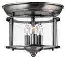 40 W 3-Light Flush Mount Ceiling Fixture in Pewter