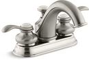 KOHLER Vibrant&reg; Brushed Nickel Two Handle Bathroom Sink Faucet 