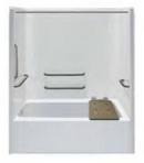 60 in. x 32-1/4 in. Tub & Shower Unit in White with Right Drain