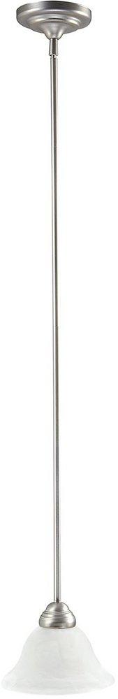 Capital Lighting Matte Nickel 100 W 1-Light Medium Mini Pendant with Alabaster Glass 