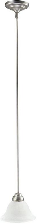 Capital Lighting Matte Nickel 100 W 1-Light Medium Mini Pendant with Alabaster Glass 