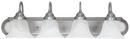 Capital Lighting Matte Nickel 8 in. 100W 4-Light Vanity Fixture with Faux White Alabaster Glass Shade 