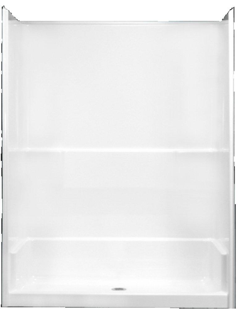 Clarion Bathware White 77-1/2 x 35 in. 1 Piece Center Fiberglass Reinforced Plastic Shower 