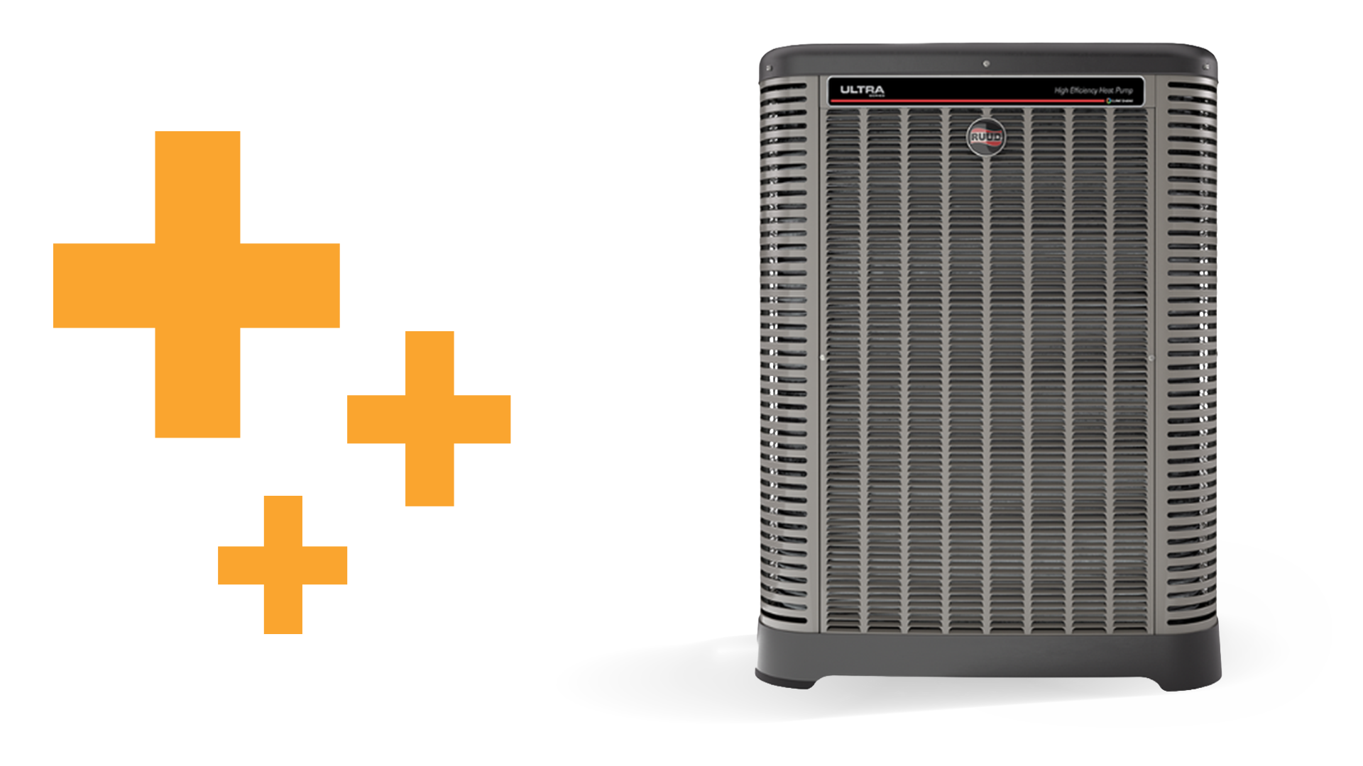 Silo image of Ruud HVAC handler next to Ferguson PRO Plus symbol.