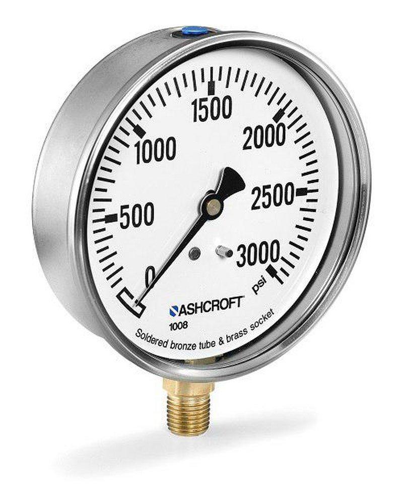 Ashcroft Black Lower Mount Vacuum Gauge 