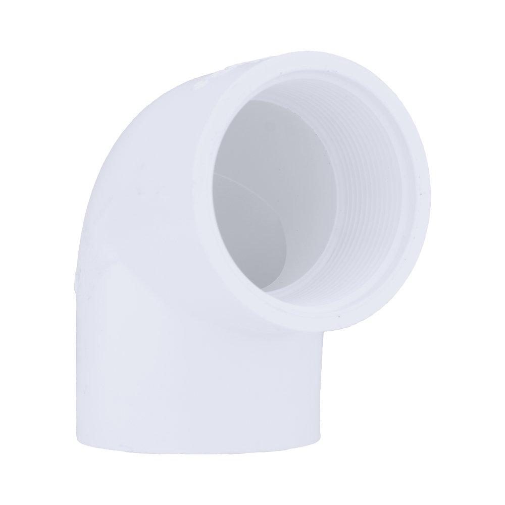 White PVC Schedule 40 90&deg; Socket x FPT Elbow 