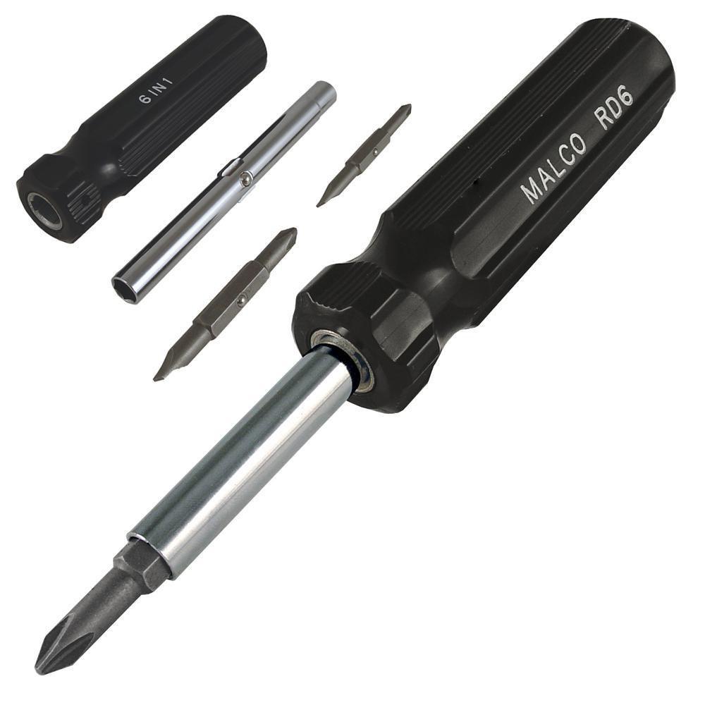 Malco Manual Multi-Bit 1 Piece Screwdriver 