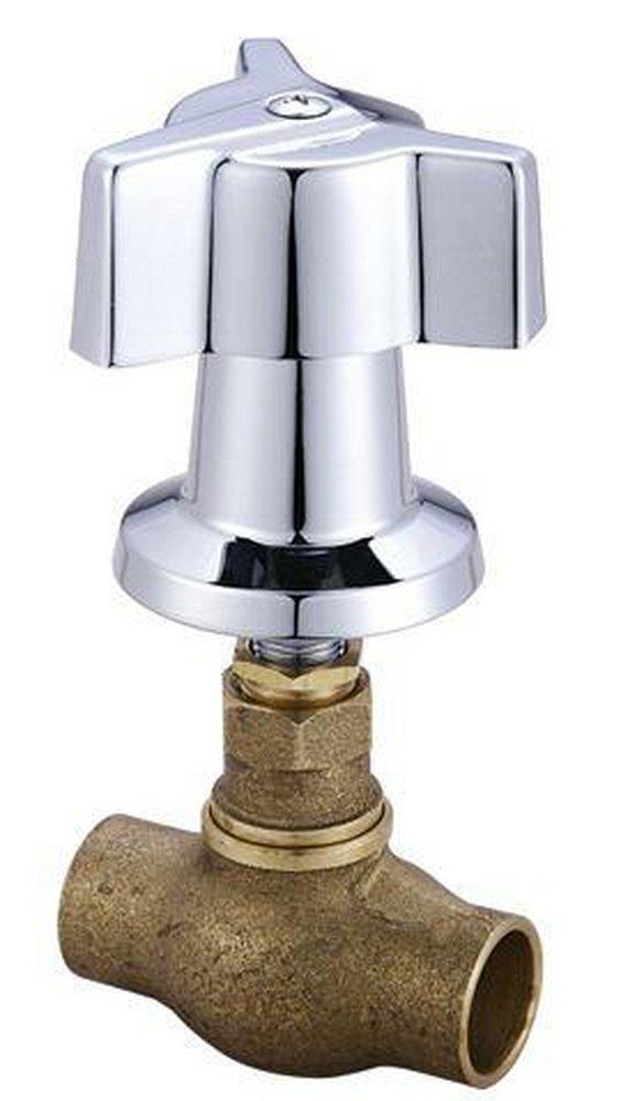 Central Brass Polished Chrome 1/2 in. Sweat Stop Valve 