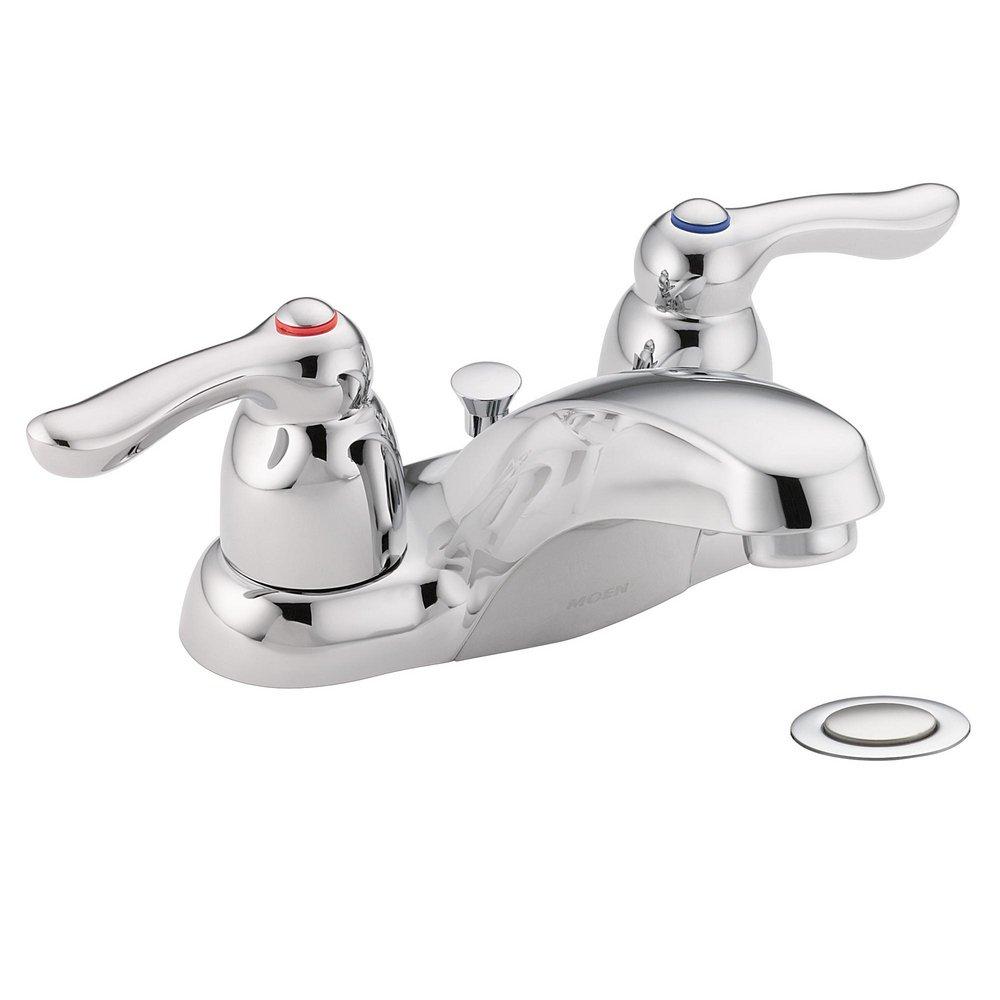Moen Chrome Two Handle Centerset Bathroom Sink Faucet 
