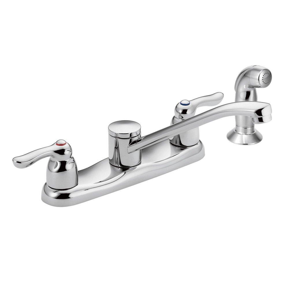 Moen Chrome Two Handle Lever Deck Mount Service Faucet 