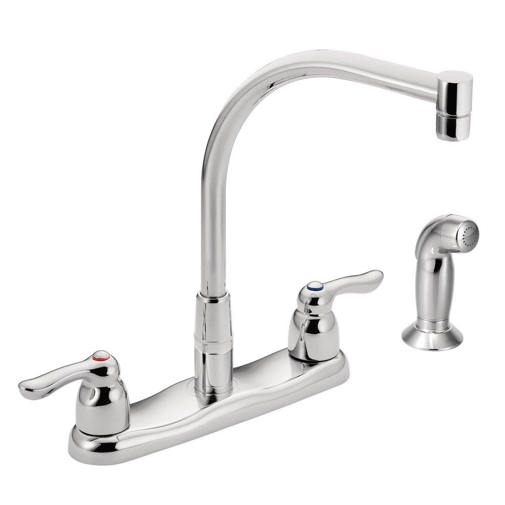 Moen Chrome Plated Two Handle Lever Deck Mount Service Faucet 