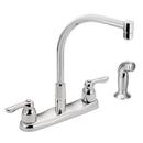 Two Handle Kitchen Faucet with Side Spray in Chrome Plated