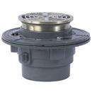 8 in. Push On Plastic Floor Drain with 16 in. Round Nickel Bronze Strainer
