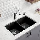 BLANCO Anthracite 33 x 22 in. 1 Hole Composite Double Bowl Dual Mount Kitchen Sink 