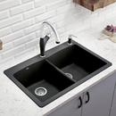 BLANCO Anthracite 33 x 22 in. 1 Hole Composite Double Bowl Dual Mount Kitchen Sink 