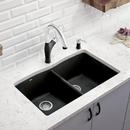 BLANCO Anthracite 33 x 22 in. 1 Hole Composite Double Bowl Dual Mount Kitchen Sink 