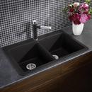 BLANCO Anthracite 33 x 22 in. 1 Hole Composite Double Bowl Dual Mount Kitchen Sink 