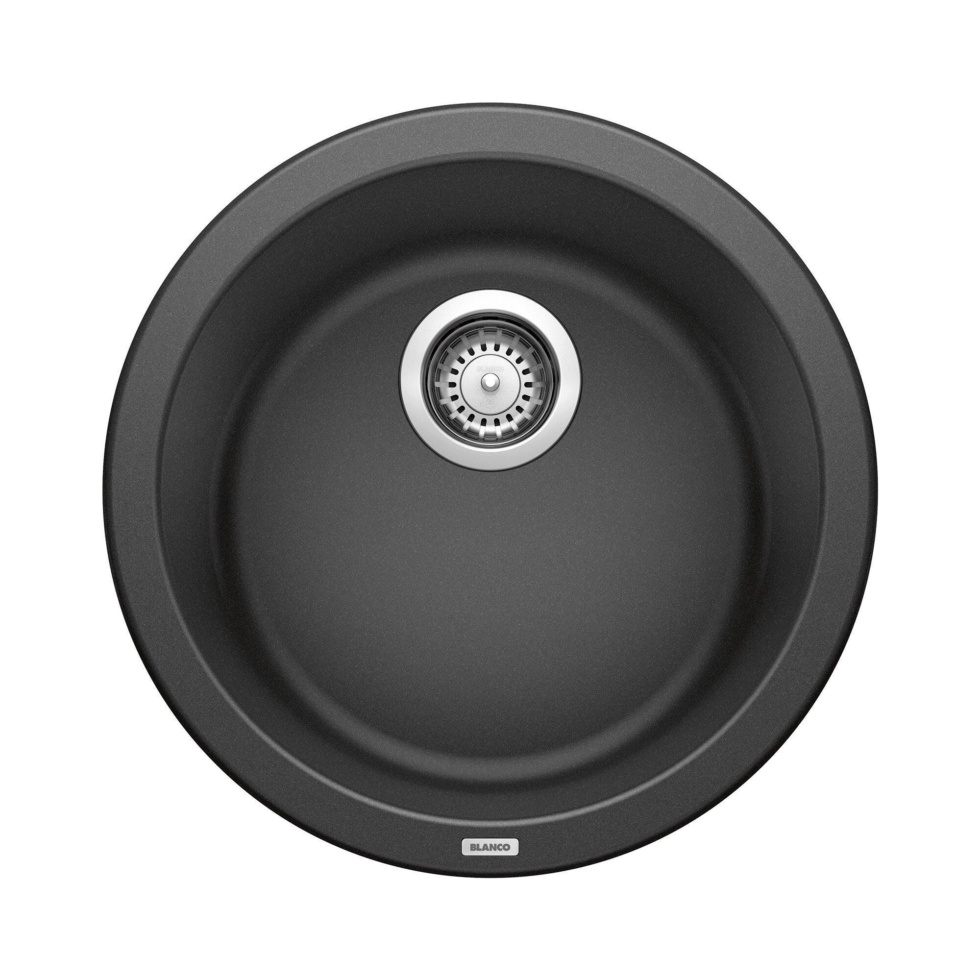 BLANCO Anthracite 17-11/16 x 17-11/16 in. Drop-in and Undermount Granite Bar Sink 