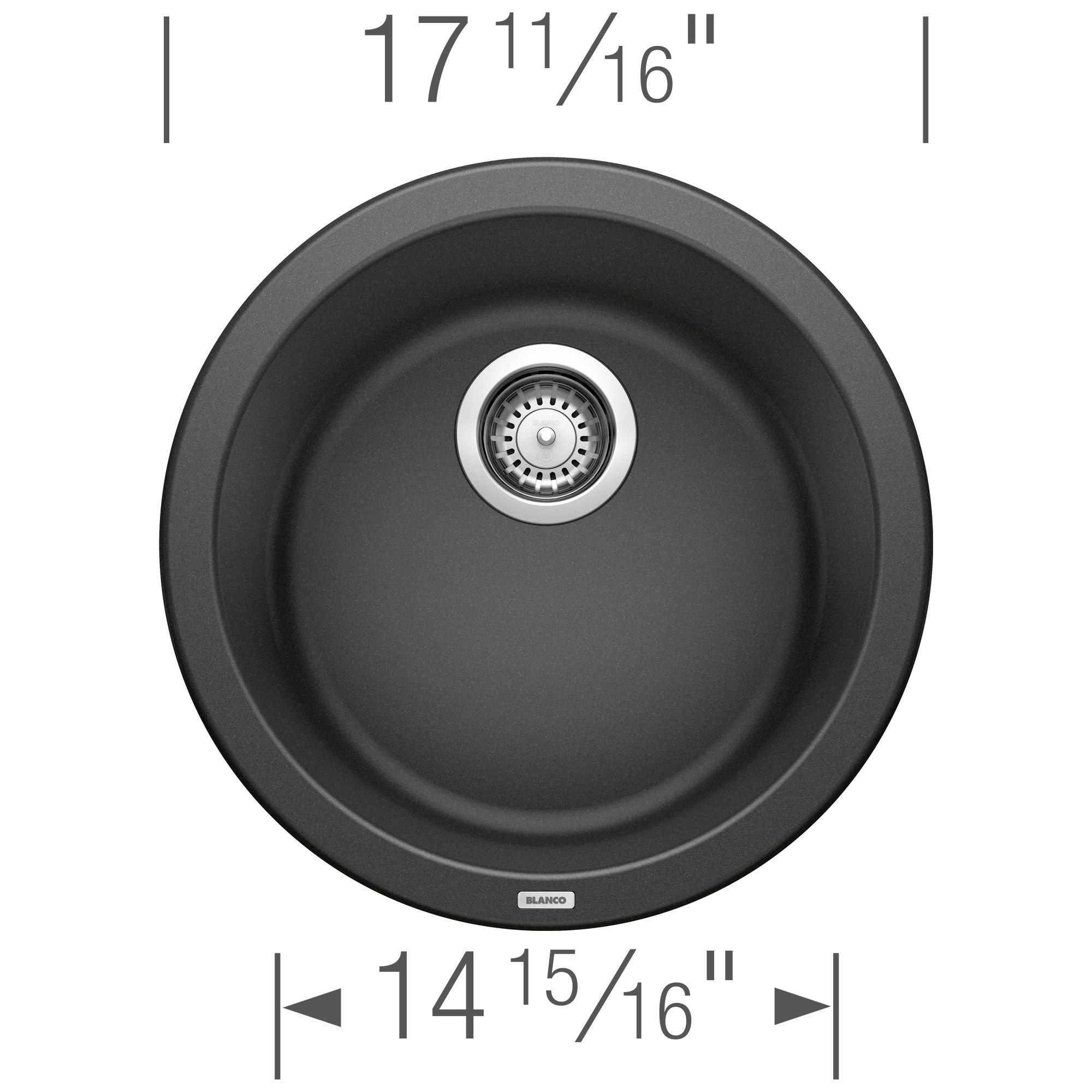 BLANCO Anthracite 17-11/16 x 17-11/16 in. Drop-in and Undermount Granite Bar Sink 