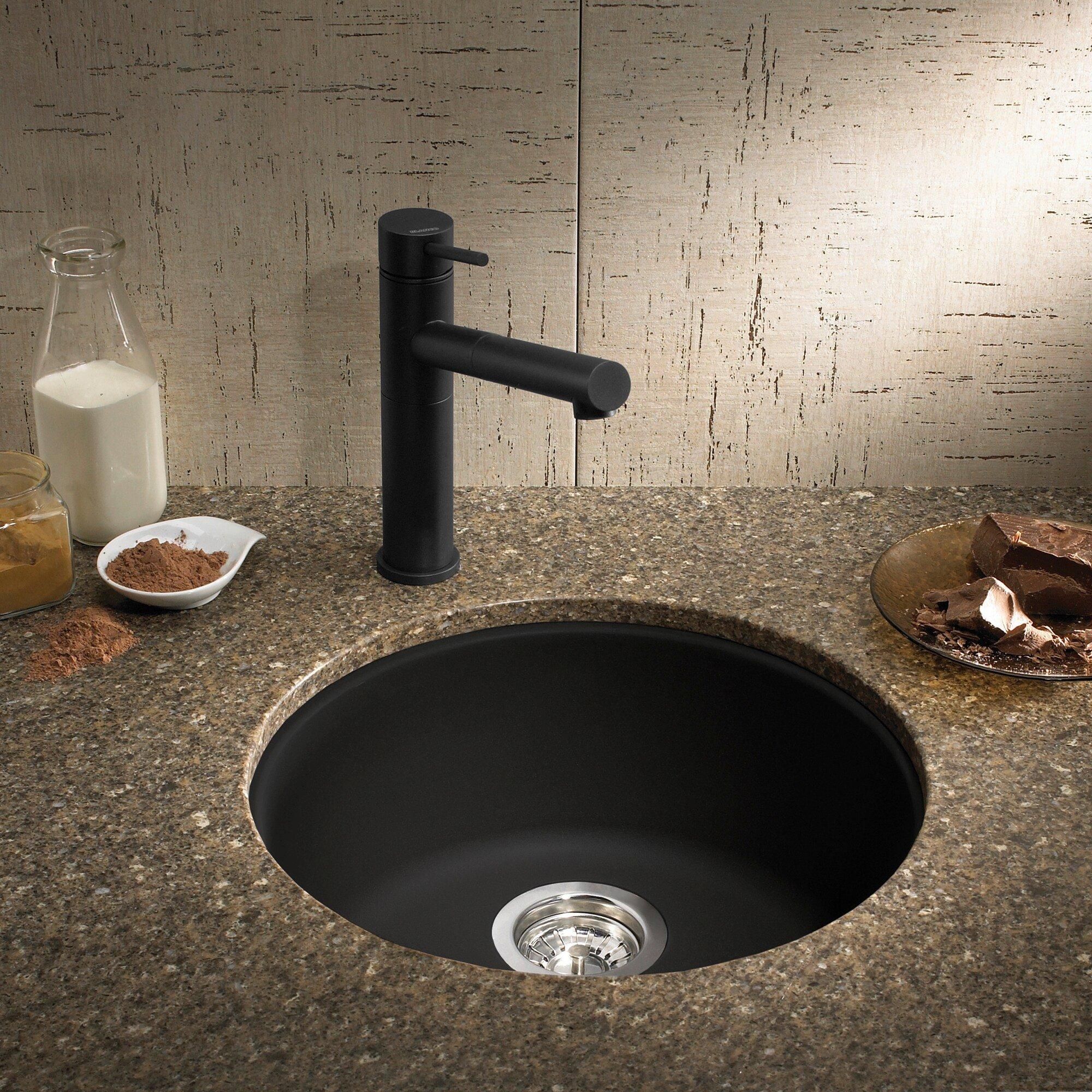 BLANCO Anthracite 17-11/16 x 17-11/16 in. Drop-in and Undermount Granite Bar Sink 