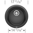 BLANCO Anthracite 17-11/16 x 17-11/16 in. Drop-in and Undermount Granite Bar Sink 