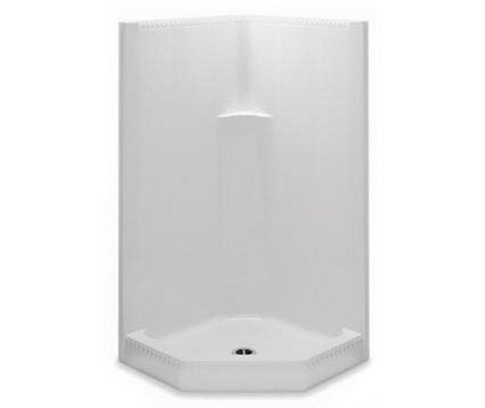 Aquatic White 39-1/4 x 39-1/4 x 73-1/4 in. Corner Shower Unit 