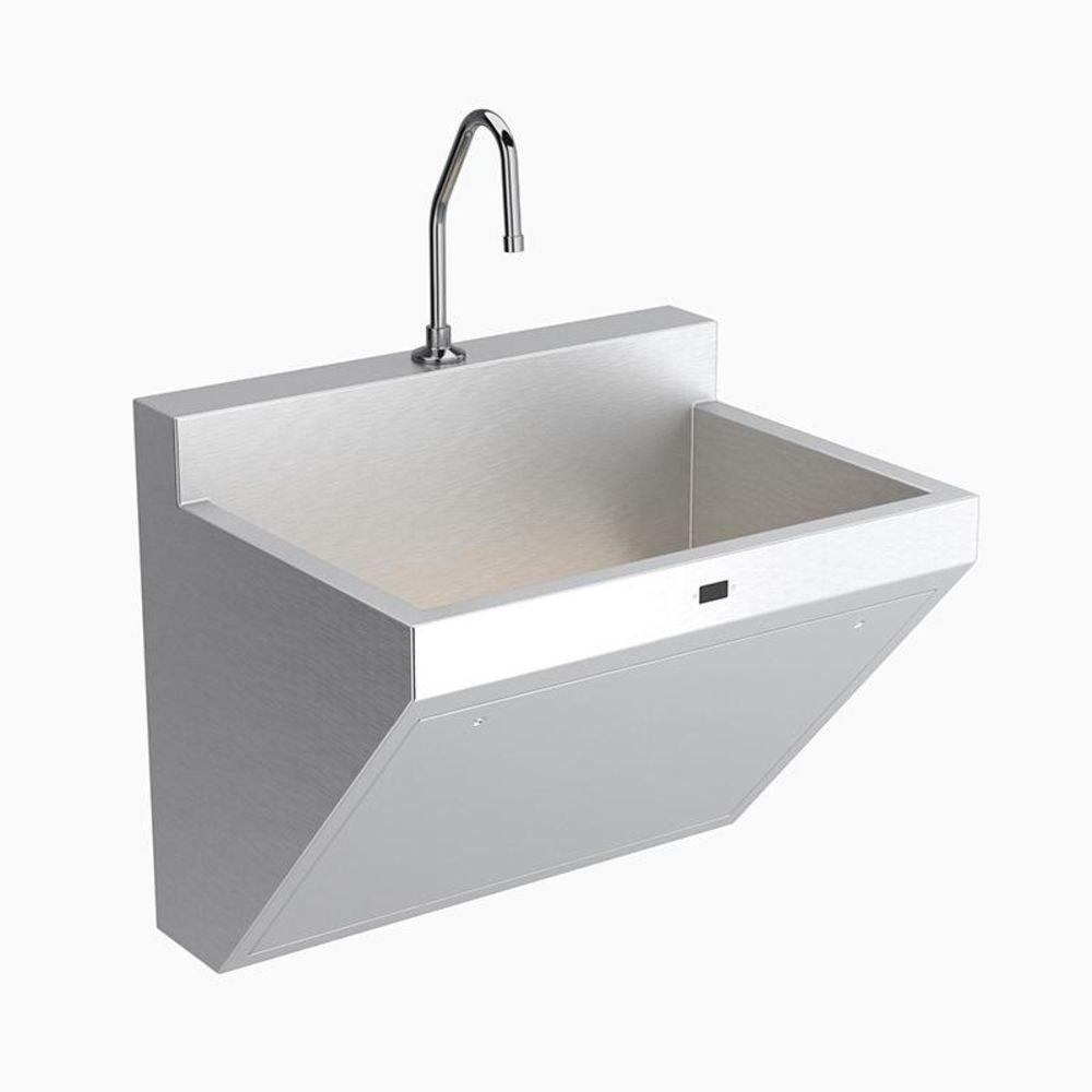 Stainless Steel 1-Station Wall-Mounted Scrub Sink 
