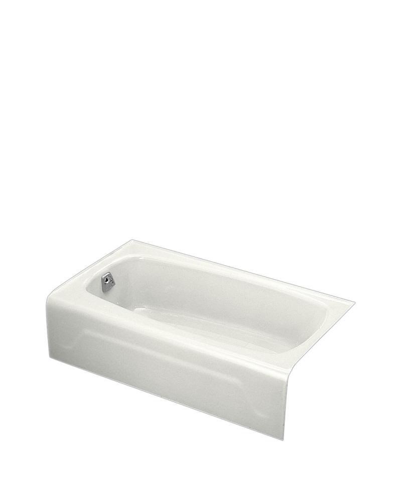 KOHLER White 54 x 30-1/4 in. Soaker Alcove Bathtub Left Drain 