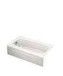 KOHLER White 54 x 30-1/4 in. Soaker Alcove Bathtub Left Drain 