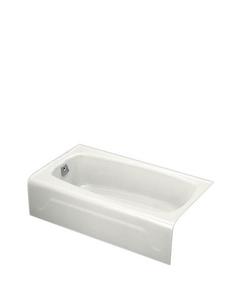 54 in. x 30 in. Soaker Alcove Bathtub with Left Drain in White