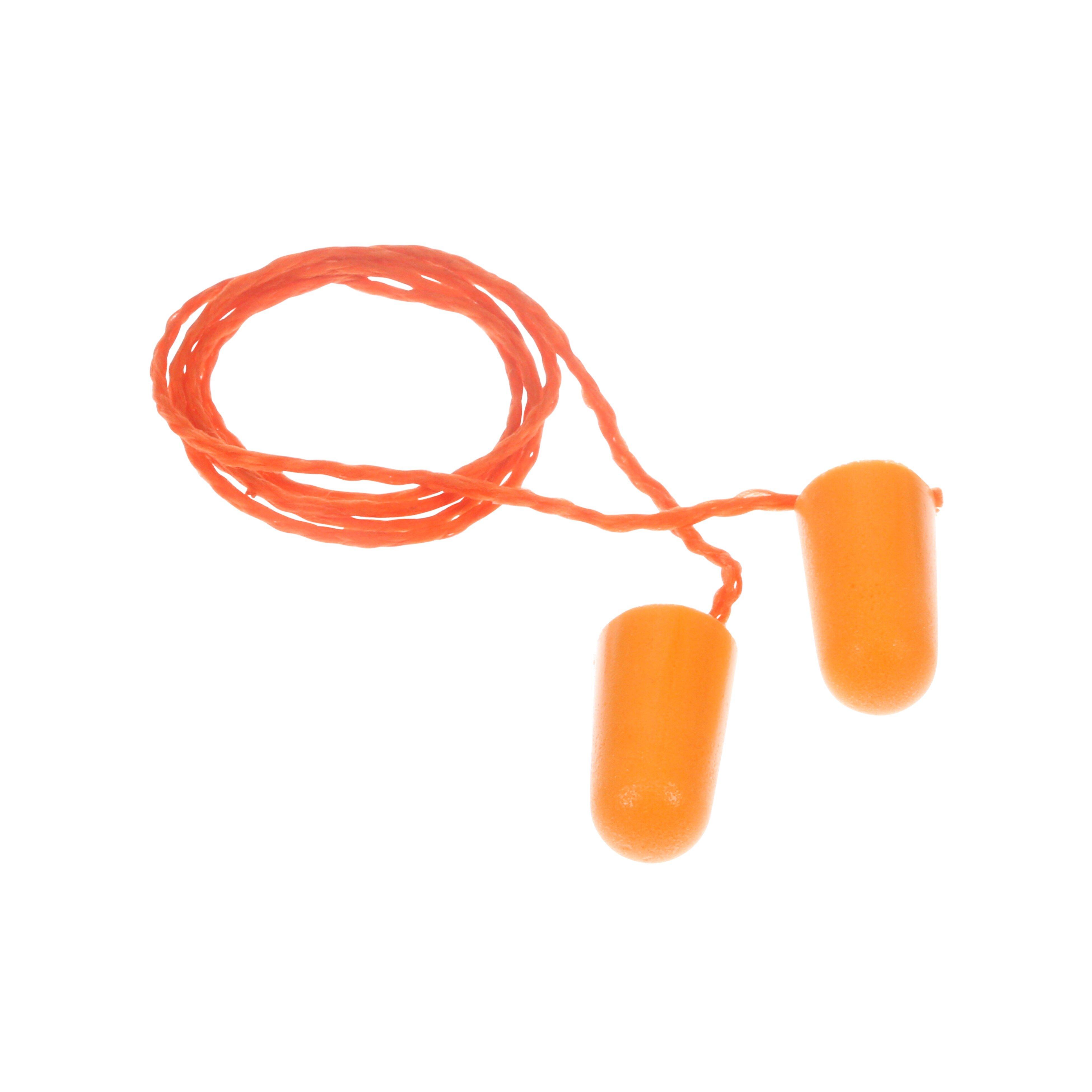 3M&trade; Orange Corded Foam Earplug with 29dB Noise Reduction Rating 