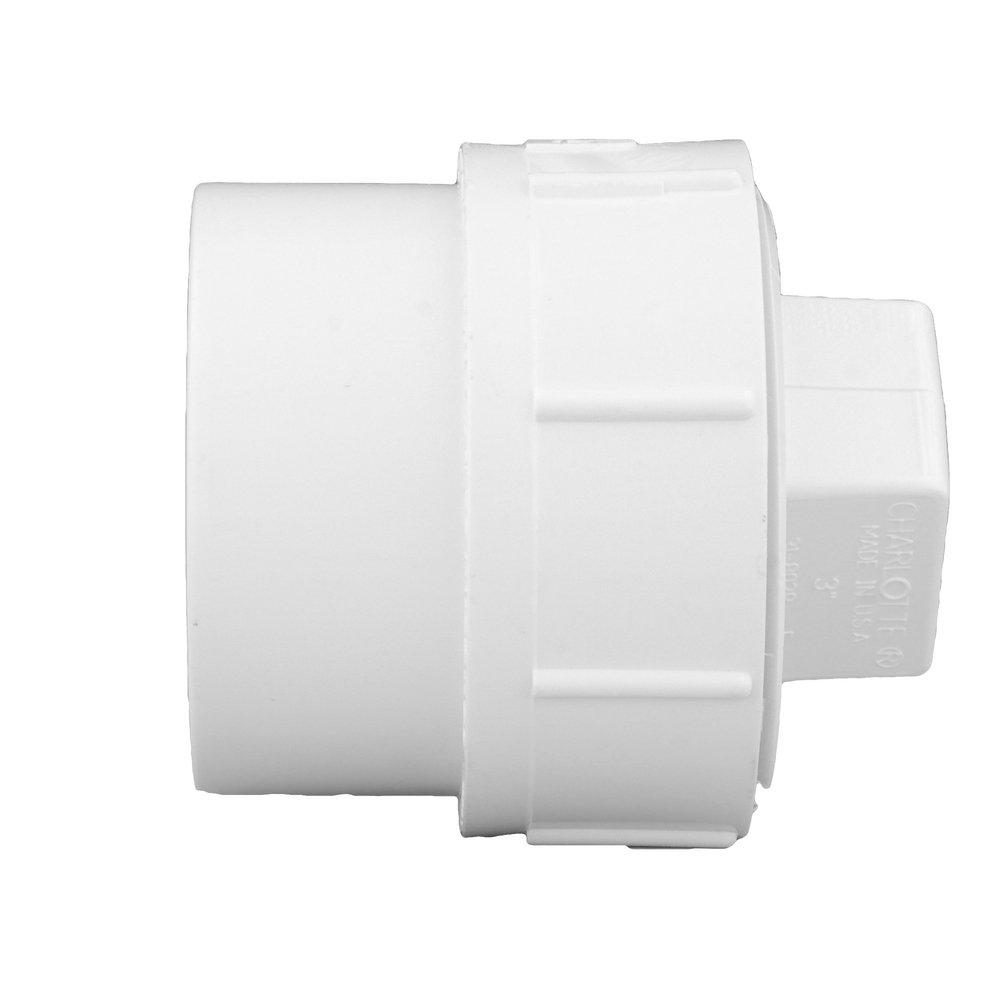 White PVC DWV Fitting Cleanout with Plug 